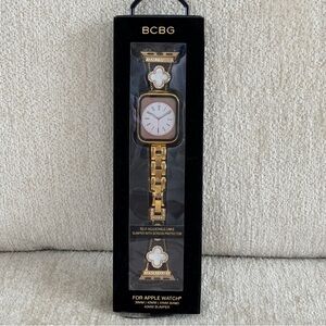 BCBG Gold and White Decorative Apple Bracelet Watch Band, 38/40/41mm